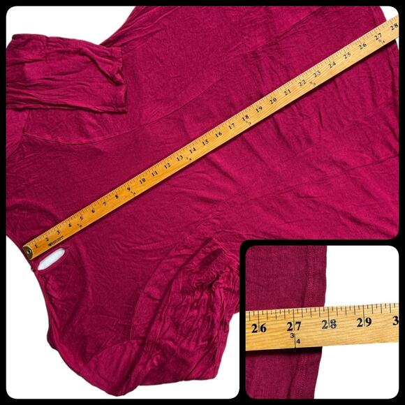 Pink Rose Three-Quarter Sleeve Tunic Tee Shirt Top Plus Size Size 2X Fuschia - Picture 11 of 12